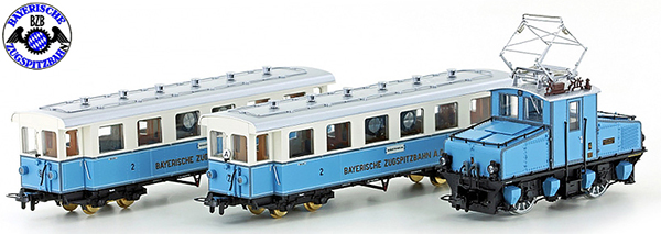Kato HobbyTrain Lemke H43102 - Electric Locomotive AEG Tal Lok with two wagons of the Zugspitzbahn